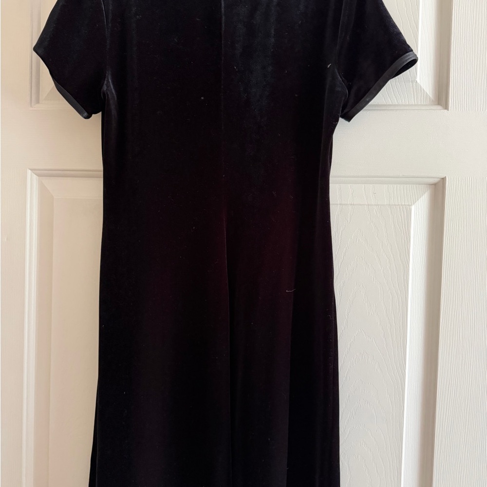 ABS Black Velvet Short-Sleeve Women's Dress